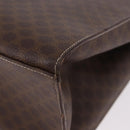 CELINE Macadam Canvas Tote Bag PVC Leather Brown Beige Gold Auth am11883V-13