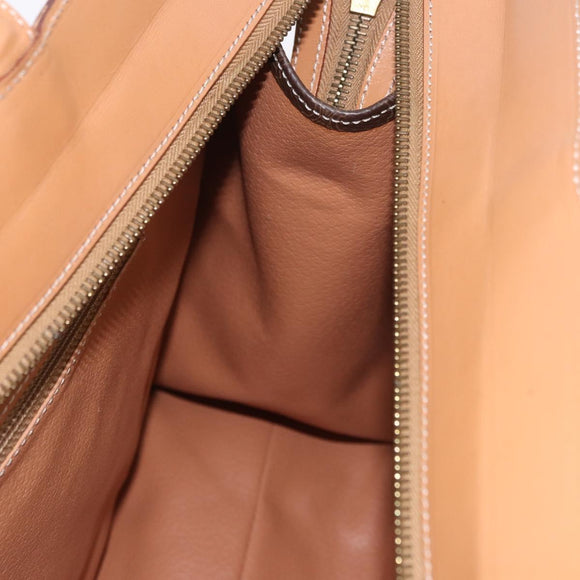 CELINE Macadam Canvas Tote Bag PVC Leather Brown Beige Gold Auth am11883V