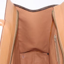 CELINE Macadam Canvas Tote Bag PVC Leather Brown Beige Gold Auth am11883V-19