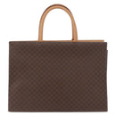 CELINE Macadam Canvas Tote Bag PVC Leather Brown Beige Gold Auth am11883V-3