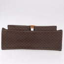 CELINE Macadam Canvas Tote Bag PVC Leather Brown Beige Gold Auth am11883V-9
