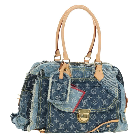 LOUIS VUITTON Monogram Patchwork Denim Bowery Bag Blue M95376 LV Auth am11889SM