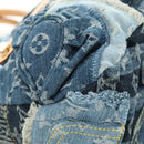 LOUIS VUITTON Monogram Patchwork Denim Bowery Bag Blue M95376 LV Auth am11889SM-15