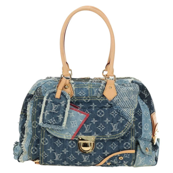 LOUIS VUITTON Monogram Patchwork Denim Bowery Bag Blue M95376 LV Auth am11889SM