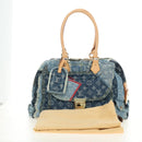 LOUIS VUITTON Monogram Patchwork Denim Bowery Bag Blue M95376 LV Auth am11889SM-12