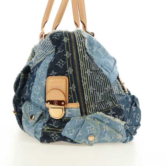LOUIS VUITTON Monogram Patchwork Denim Bowery Bag Blue M95376 LV Auth am11889SM