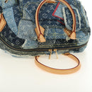 LOUIS VUITTON Monogram Patchwork Denim Bowery Bag Blue M95376 LV Auth am11889SM-6
