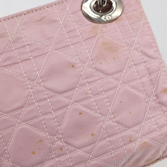 Christian Dior Lady Dior Cannage Plastic Handle Bag Nylon 2way Auth am11890A