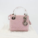 Christian Dior Lady Dior Cannage Plastic Handle Bag Nylon 2way Auth am11890A-28