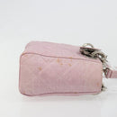 Christian Dior Lady Dior Cannage Plastic Handle Bag Nylon 2way Auth am11890A-4