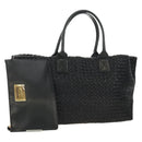 BOTTEGA VENETA INTRECCIATO Cabas PM Hand Bag Leather Black Auth am11891SM-1