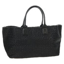 BOTTEGA VENETA INTRECCIATO Cabas PM Hand Bag Leather Black Auth am11891SM-13