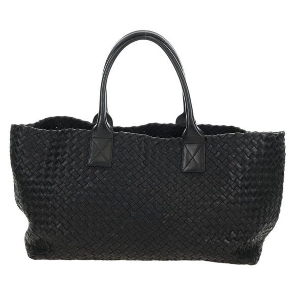 BOTTEGA VENETA INTRECCIATO Cabas PM Hand Bag Leather Black Auth am11891SM