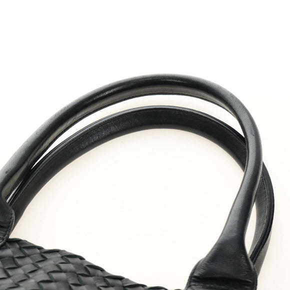 BOTTEGA VENETA INTRECCIATO Cabas PM Hand Bag Leather Black Auth am11891SM