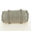 Miu Miu Side Ribbon Hand Bag Leather 2way Gray Gold Auth am11892V-5