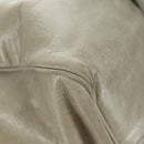 Miu Miu Side Ribbon Hand Bag Leather 2way Gray Gold Auth am11892V-17