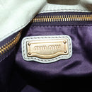 Miu Miu Side Ribbon Hand Bag Leather 2way Gray Gold Auth am11892V-21