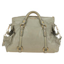 Miu Miu Side Ribbon Hand Bag Leather 2way Gray Gold Auth am11892V-13