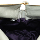 Miu Miu Side Ribbon Hand Bag Leather 2way Gray Gold Auth am11892V-22