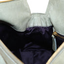 Miu Miu Side Ribbon Hand Bag Leather 2way Gray Gold Auth am11892V-23