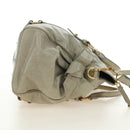 Miu Miu Side Ribbon Hand Bag Leather 2way Gray Gold Auth am11892V-4