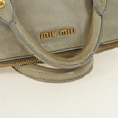 Miu Miu Side Ribbon Hand Bag Leather 2way Gray Gold Auth am11892V-7