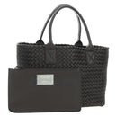 BOTTEGA VENETA INTRECCIATO Cabas PM Hand Bag Leather Dark Brown Auth am11893SM-1