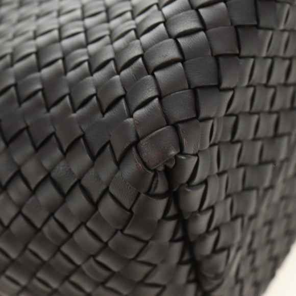 BOTTEGA VENETA INTRECCIATO Cabas PM Hand Bag Leather Dark Brown Auth am11893SM