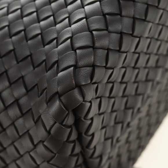 BOTTEGA VENETA INTRECCIATO Cabas PM Hand Bag Leather Dark Brown Auth am11893SM