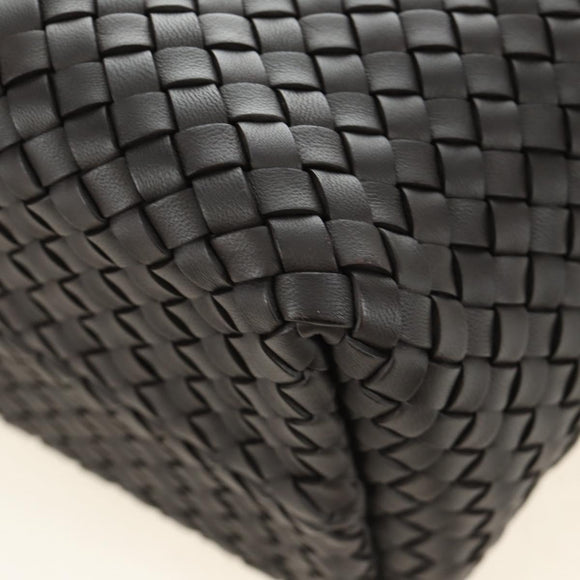 BOTTEGA VENETA INTRECCIATO Cabas PM Hand Bag Leather Dark Brown Auth am11893SM