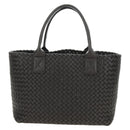 BOTTEGA VENETA INTRECCIATO Cabas PM Hand Bag Leather Dark Brown Auth am11893SM-2