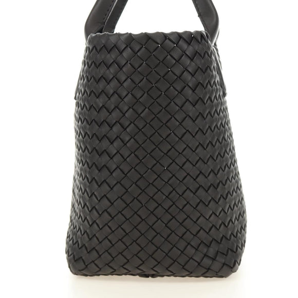 BOTTEGA VENETA INTRECCIATO Cabas PM Hand Bag Leather Dark Brown Auth am11893SM