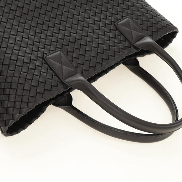 BOTTEGA VENETA INTRECCIATO Cabas PM Hand Bag Leather Dark Brown Auth am11893SM