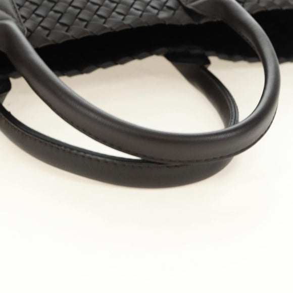 BOTTEGA VENETA INTRECCIATO Cabas PM Hand Bag Leather Dark Brown Auth am11893SM
