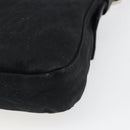 FENDI Mamma Baguette Shoulder Bag Cotton Jersey Black Silver Auth am11894A-16