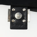 FENDI Mamma Baguette Shoulder Bag Cotton Jersey Black Silver Auth am11894A-9
