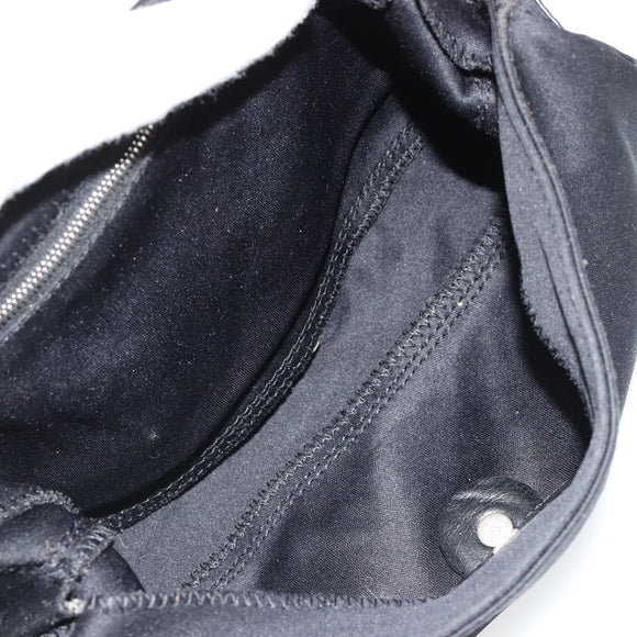 FENDI Mamma Baguette Shoulder Bag Cotton Jersey Black Silver Auth am11894A