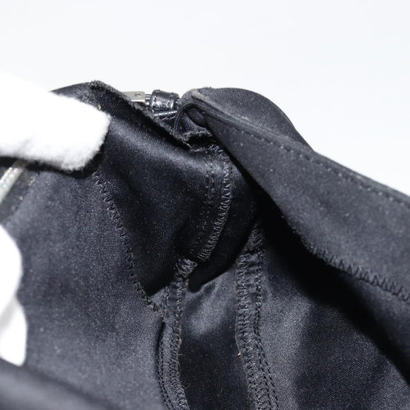 FENDI Mamma Baguette Shoulder Bag Cotton Jersey Black Silver Auth am11894A