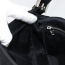FENDI Mamma Baguette Shoulder Bag Cotton Jersey Black Silver Auth am11894A-22