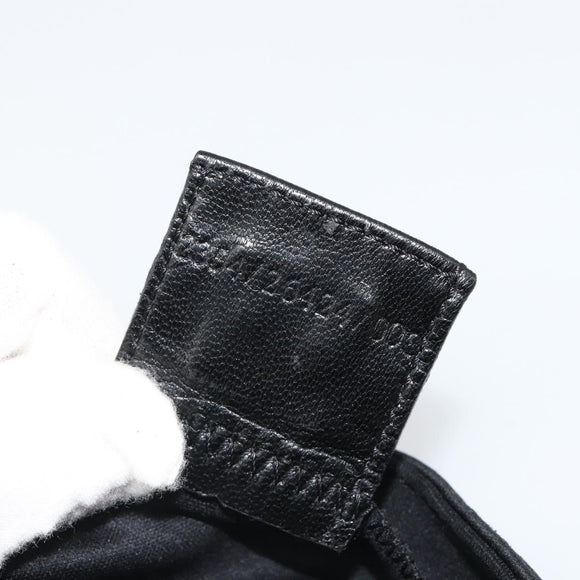 FENDI Mamma Baguette Shoulder Bag Cotton Jersey Black Silver Auth am11894A