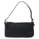 FENDI Mamma Baguette Shoulder Bag Cotton Jersey Black Silver Auth am11894A-2