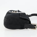FENDI Mamma Baguette Shoulder Bag Cotton Jersey Black Silver Auth am11894A-3