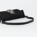 FENDI Mamma Baguette Shoulder Bag Cotton Jersey Black Silver Auth am11894A-7