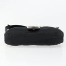 FENDI Mamma Baguette Shoulder Bag Cotton Jersey Black Silver Auth am11894A-5
