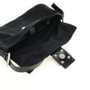 FENDI Mamma Baguette Shoulder Bag Cotton Jersey Black Silver Auth am11895V-17