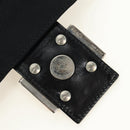 FENDI Mamma Baguette Shoulder Bag Cotton Jersey Black Silver Auth am11895V-18