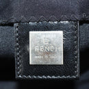 FENDI Mamma Baguette Shoulder Bag Cotton Jersey Black Silver Auth am11895V-19