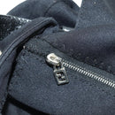 FENDI Mamma Baguette Shoulder Bag Cotton Jersey Black Silver Auth am11895V-23
