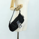 FENDI Mamma Baguette Shoulder Bag Cotton Jersey Black Silver Auth am11895V-26