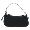 FENDI Mamma Baguette Shoulder Bag Cotton Jersey Black Silver Auth am11895V-3